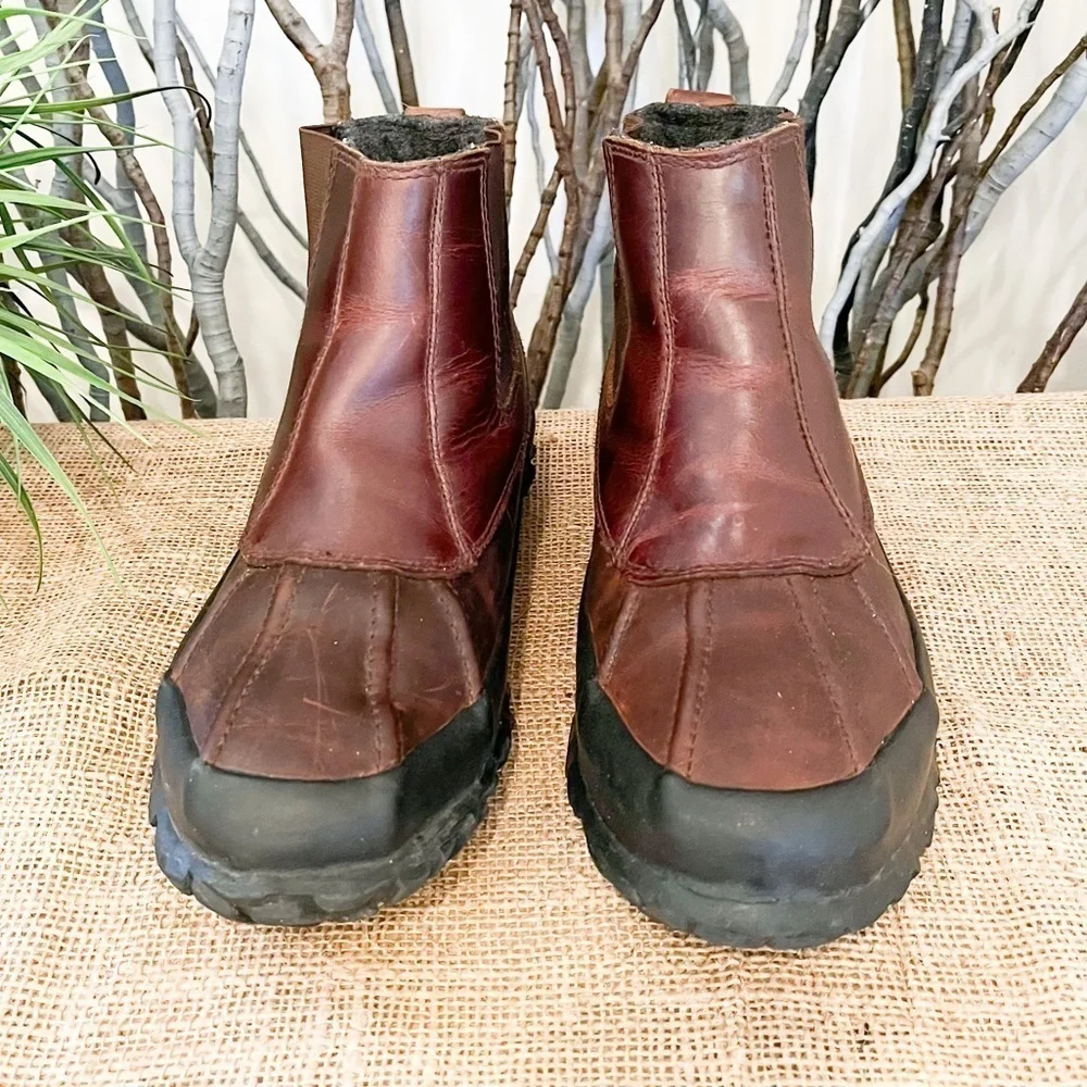 J. Crew Men’s Kenton Chelsea Brown Leather Boots Size 8 Classic Vintage
